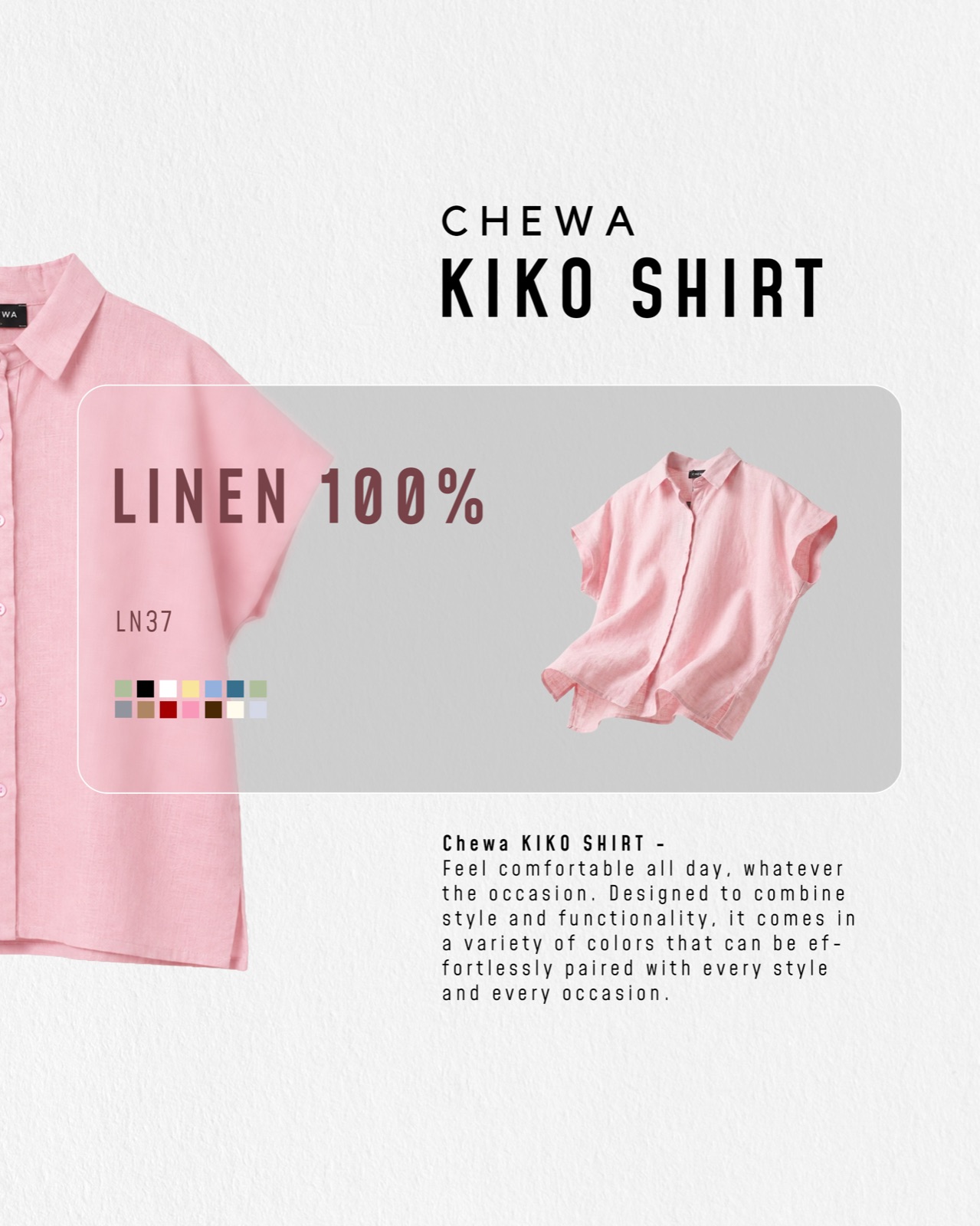 CHEWA Kiko Shirt สีชมพู