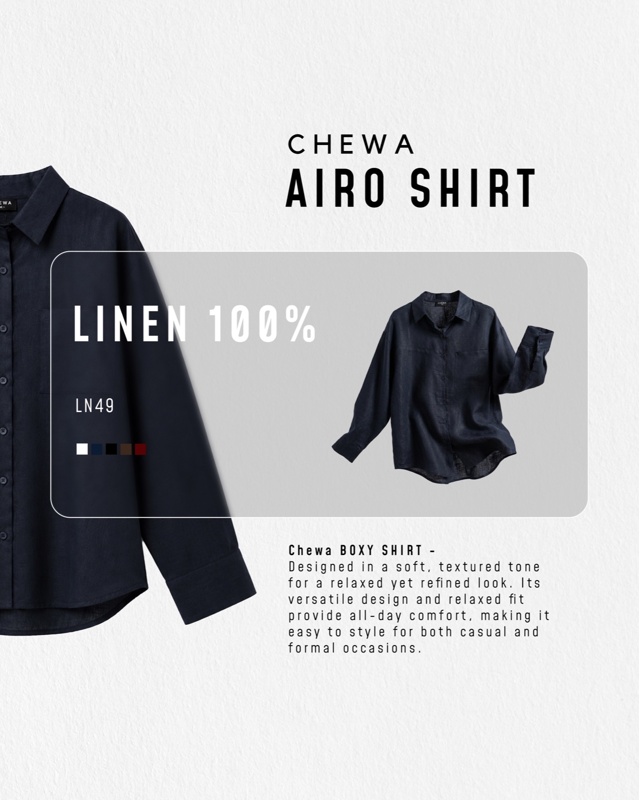CHEWA Airo Shirt สีคราม