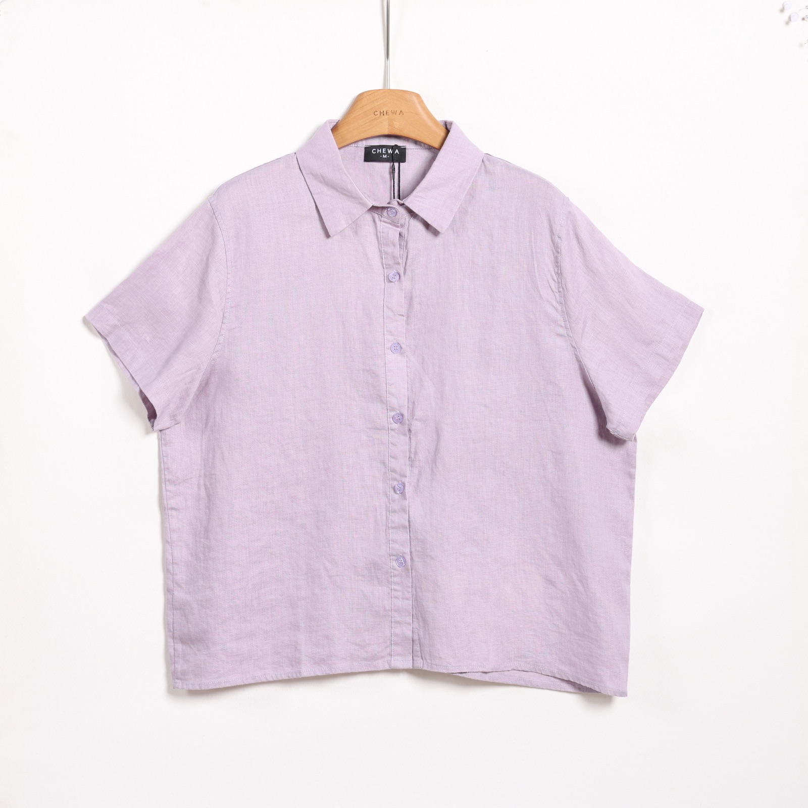 เสื้อเชิ้ตแขนสั้น CHEWA สีลาเวนเดอร์
